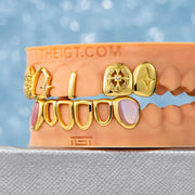 Open Face & Pink Shell Grillz