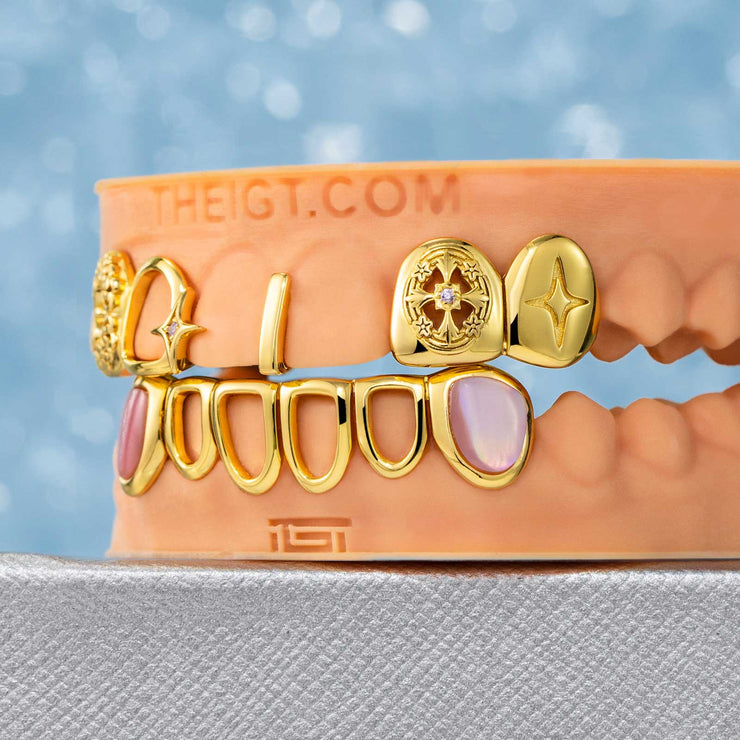 Open Face & Pink Shell Grillz