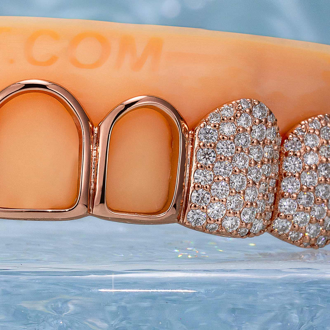 Open Face with lced Fangs Grillz