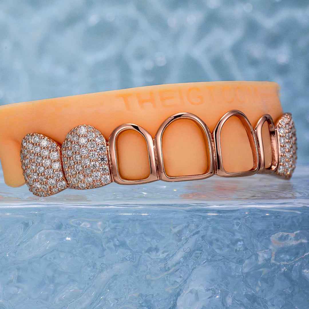 Open Face with lced Fangs Grillz