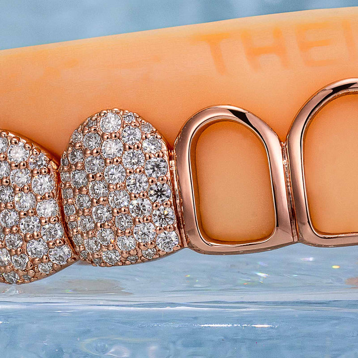 Open Face with lced Fangs Grillz