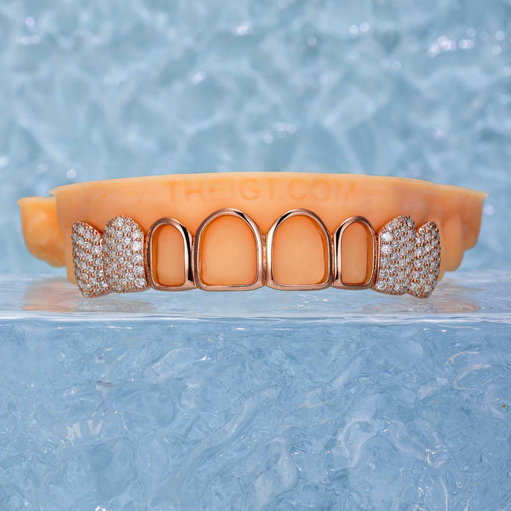 Open Face with lced Fangs Grillz