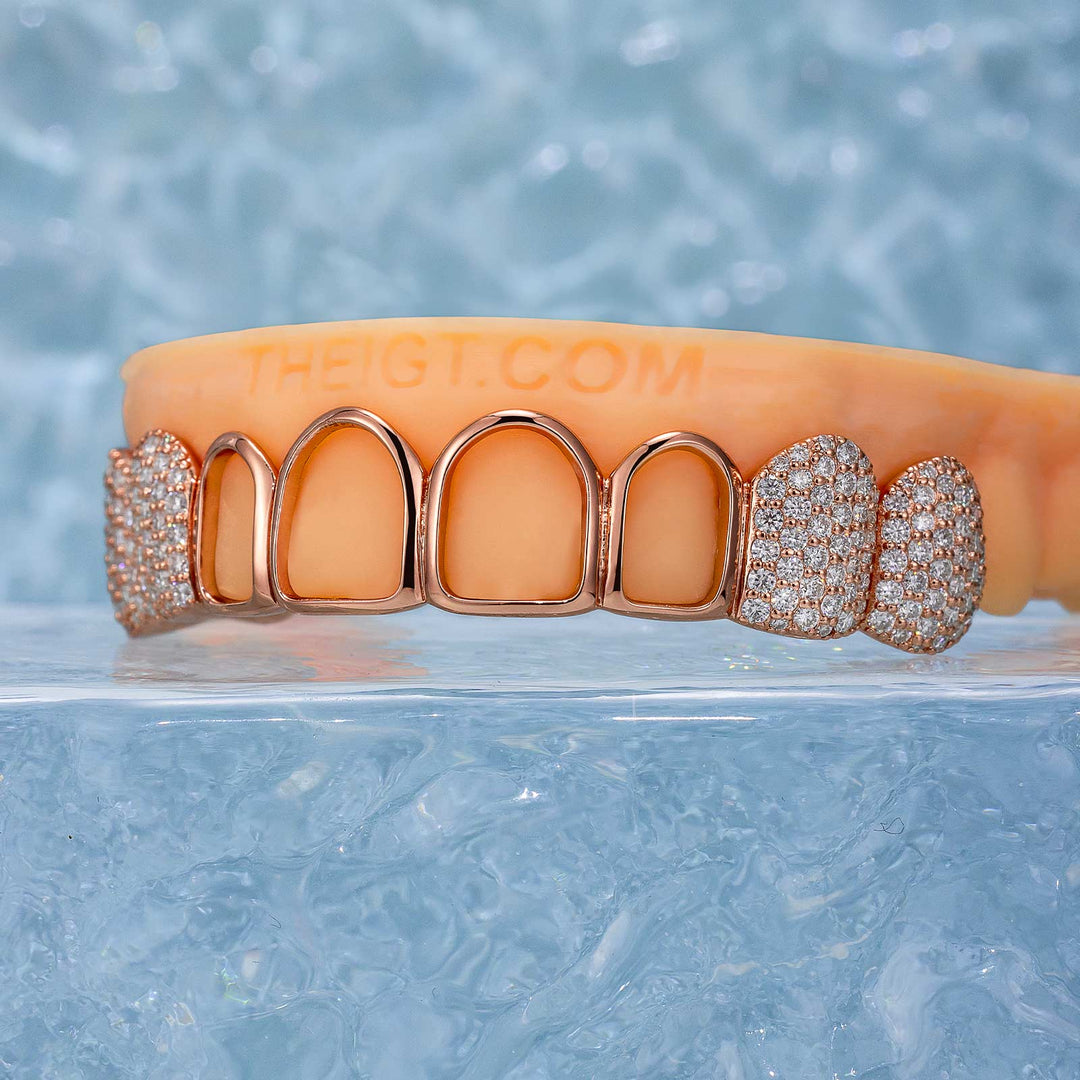 Open Face with lced Fangs Grillz