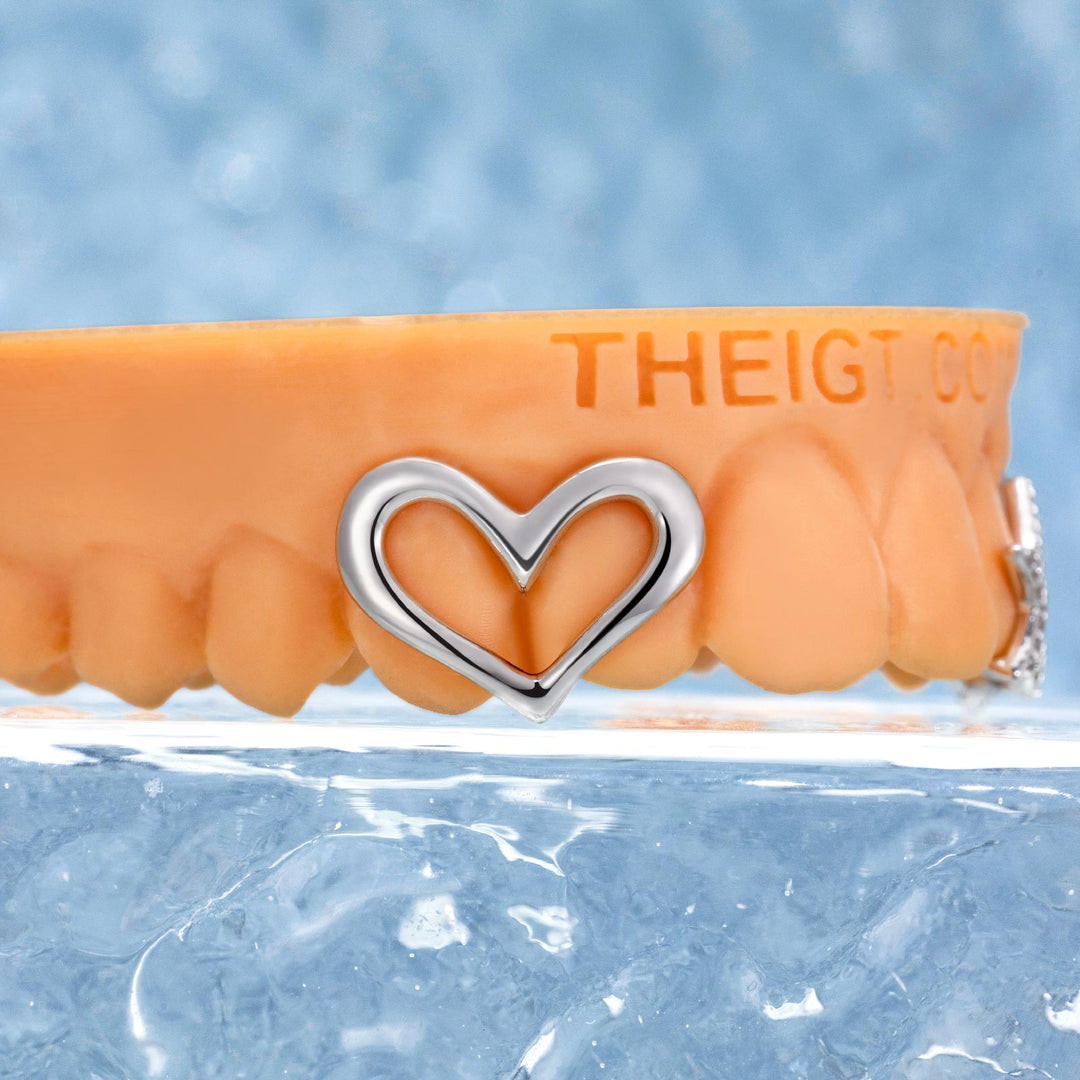 Open Heart Double Star Iced Grillz