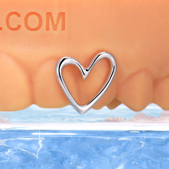 Open Heart with Floral Accent Grillz