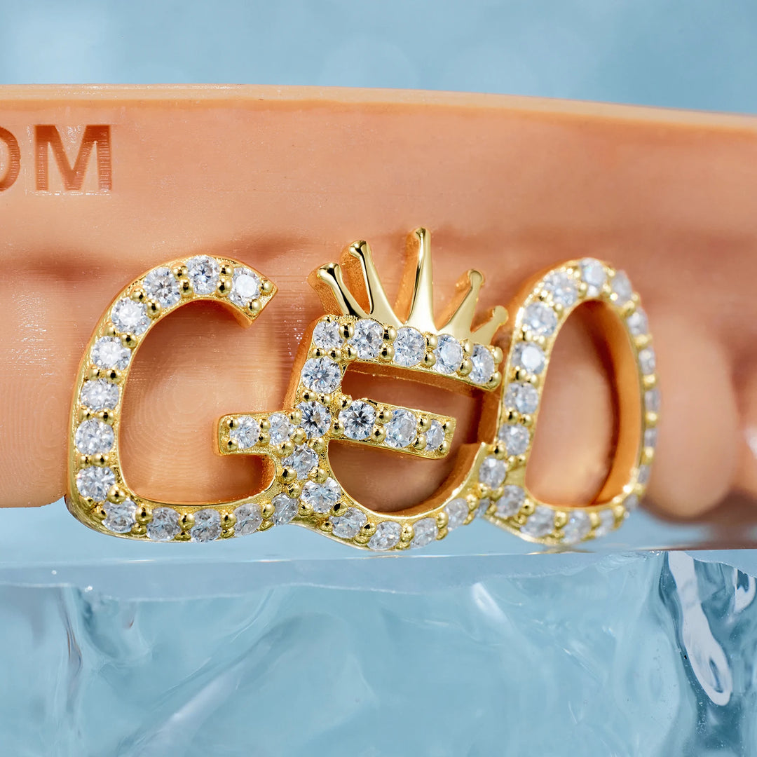 Moissanite Open Face Letter CEO Grillz