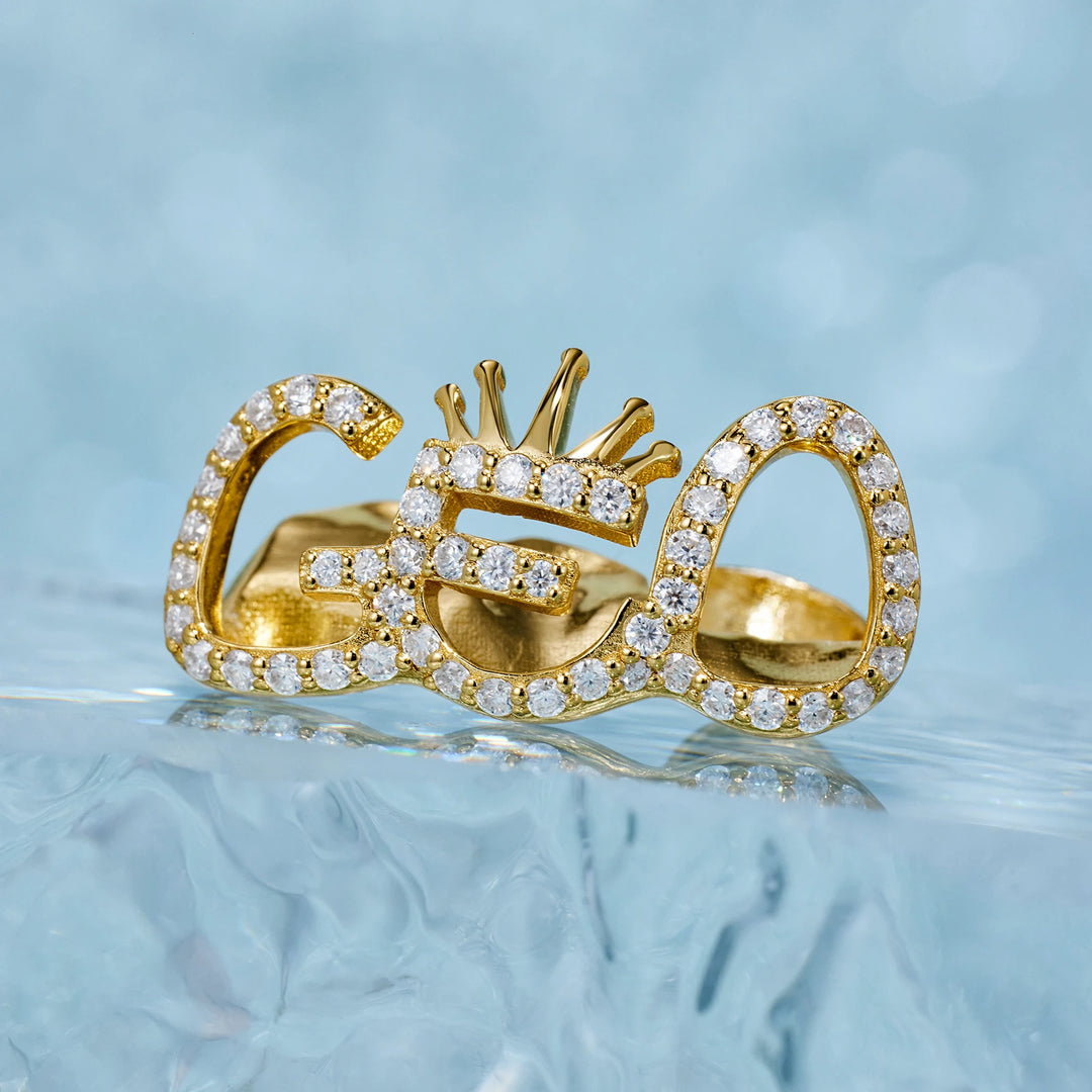 Moissanite Open Face Letter CEO Grillz