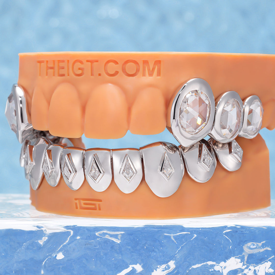 Oval Rhombus Bezel Iced Out Grillz - ICEGIANT