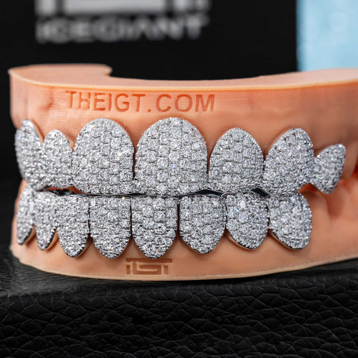 Pave/Honeycomb Moissanite Or Lab Hand-Setting Grillz