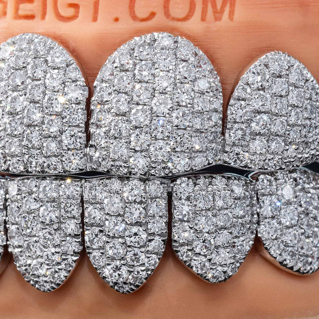 Pave/Honeycomb Moissanite Or Lab Hand-Setting Grillz