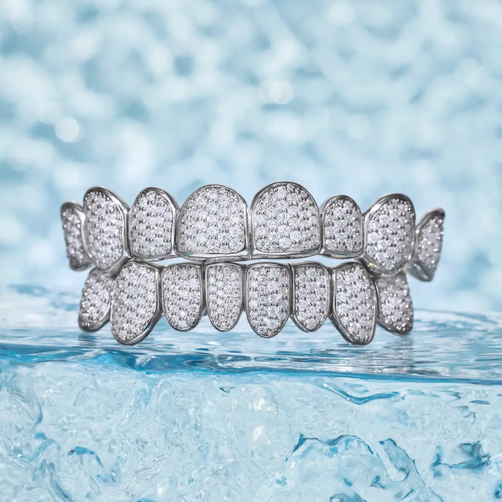 Pave/Honeycomb Moissanite Or Lab Hand-Setting Grillz