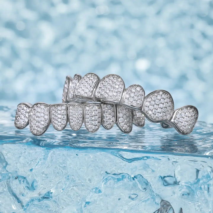 Pave/Honeycomb Moissanite Or Lab Hand-Setting Grillz