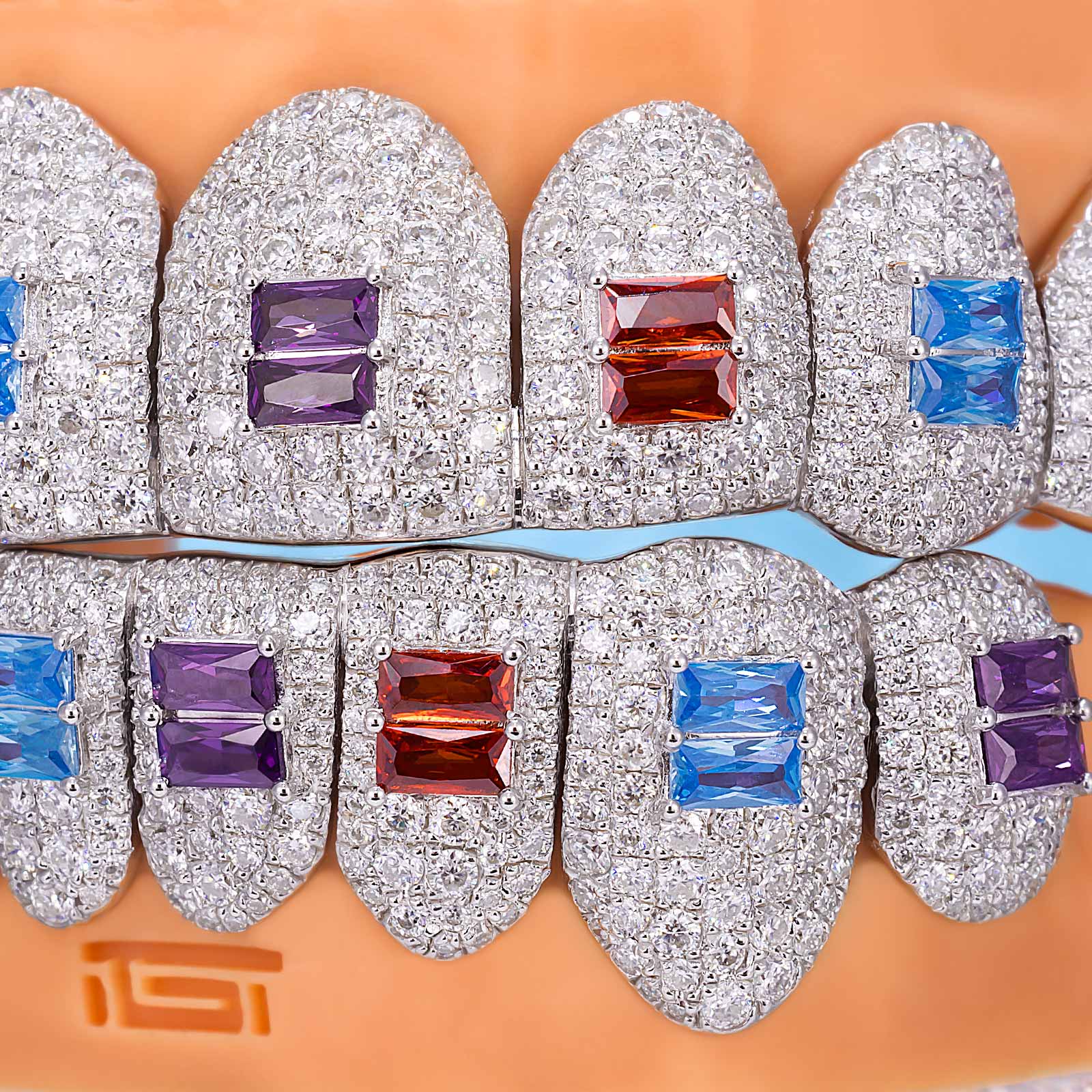 Purple Grillz – Radiant Cut Sapphire & Diamond | TheIGT – ICEGIANT