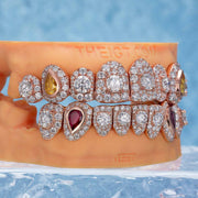 Pave & Half-Bezel Set Diamond w Pear Cut On Fang
