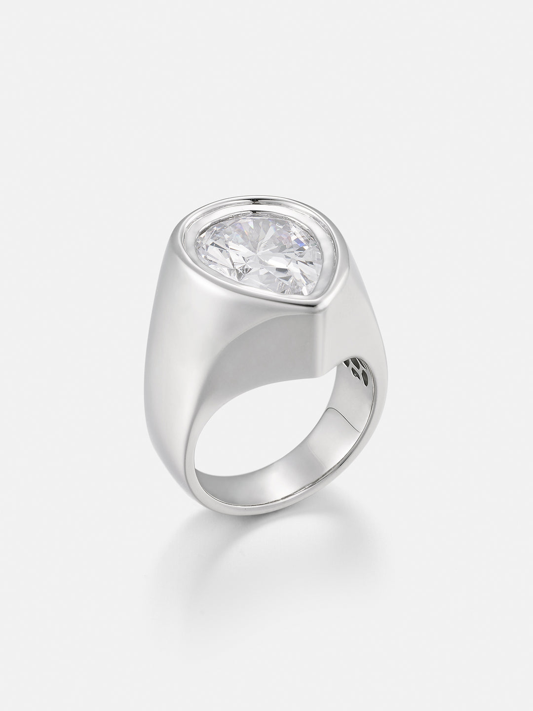 Pear Bezel-Set Moissanite Pinky Ring 8.0CTW