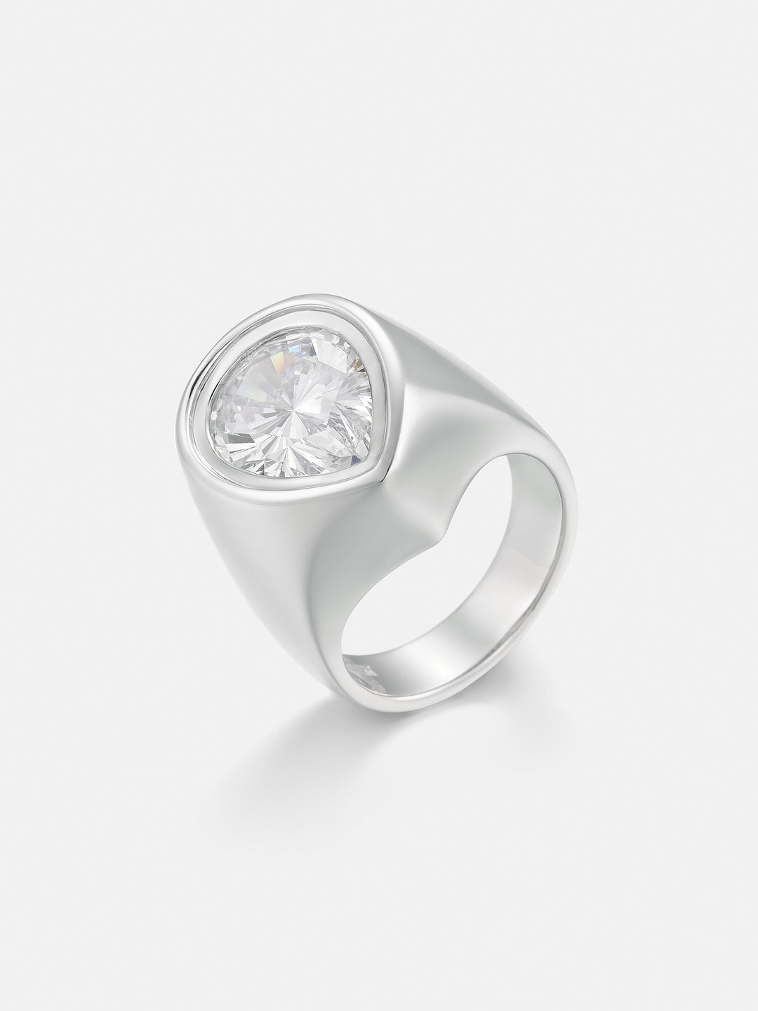 Pear Bezel-Set Moissanite Pinky Ring 8.0CTW