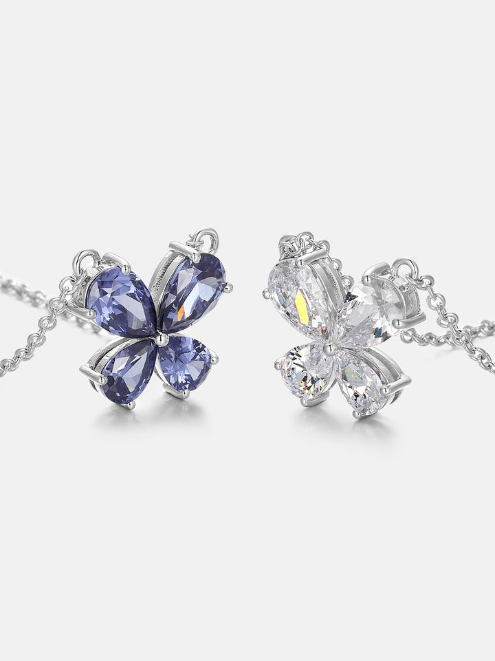 Pear Cut Moissanite Butterfly Necklace