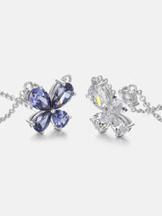 Pear Cut Moissanite Butterfly Necklace