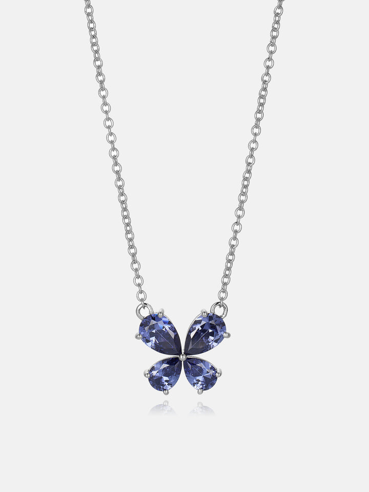 Pear Cut Moissanite Butterfly Necklace
