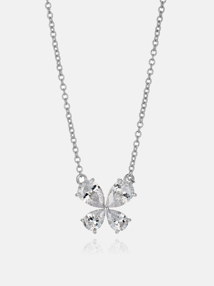 Pear Cut Moissanite Butterfly Necklace