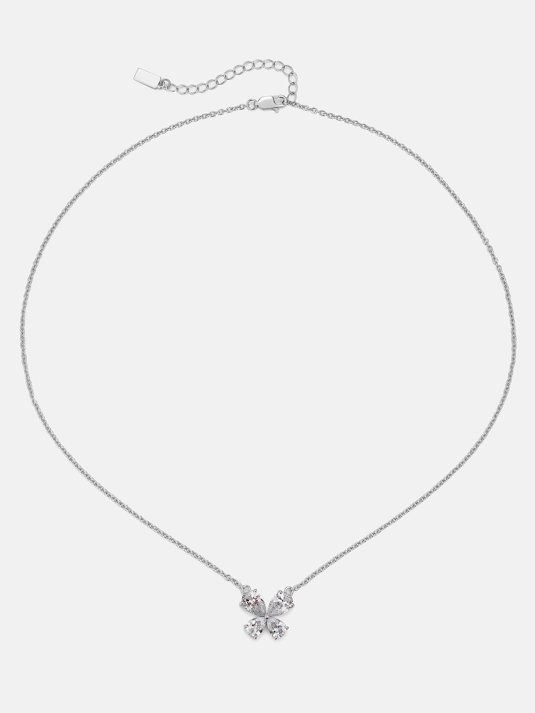 Pear Cut Moissanite Butterfly Necklace