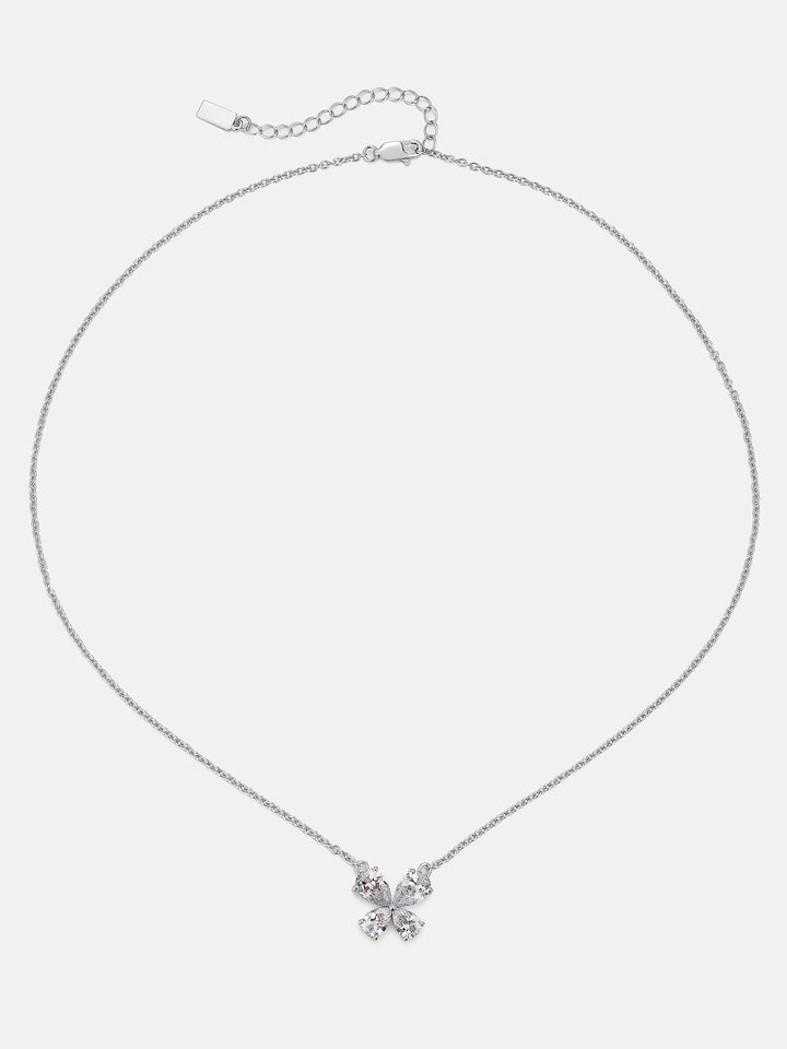 Pear Cut Moissanite Butterfly Necklace