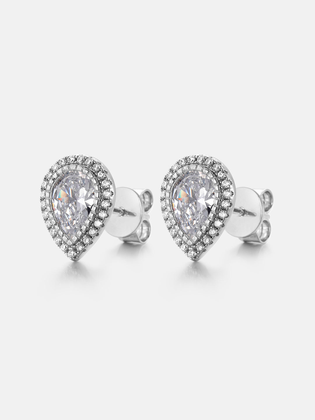 Pear Cut Moissanite Cluster Stud Earrings