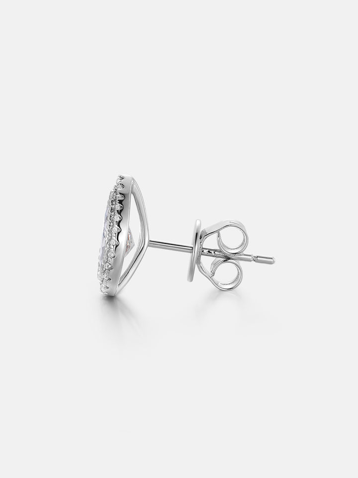 Pear Cut Moissanite Cluster Stud Earrings