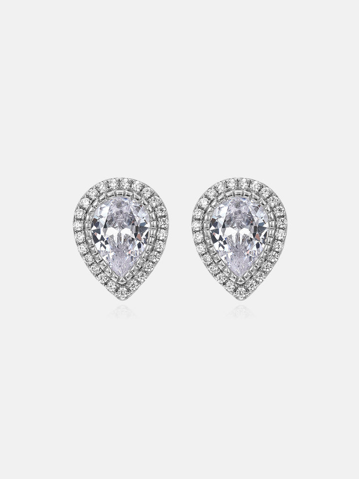 Pear Cut Moissanite Cluster Stud Earrings