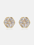Pear Cut Moissanite Petal Cluster Stud Earrings