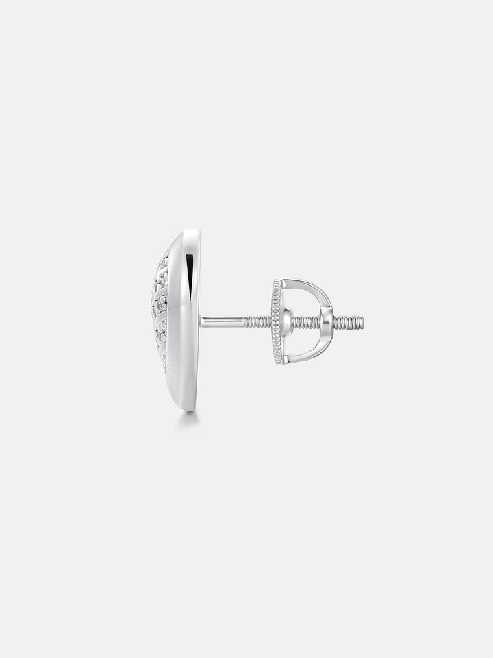 Pear Striped Moissanite Stud Earrings
