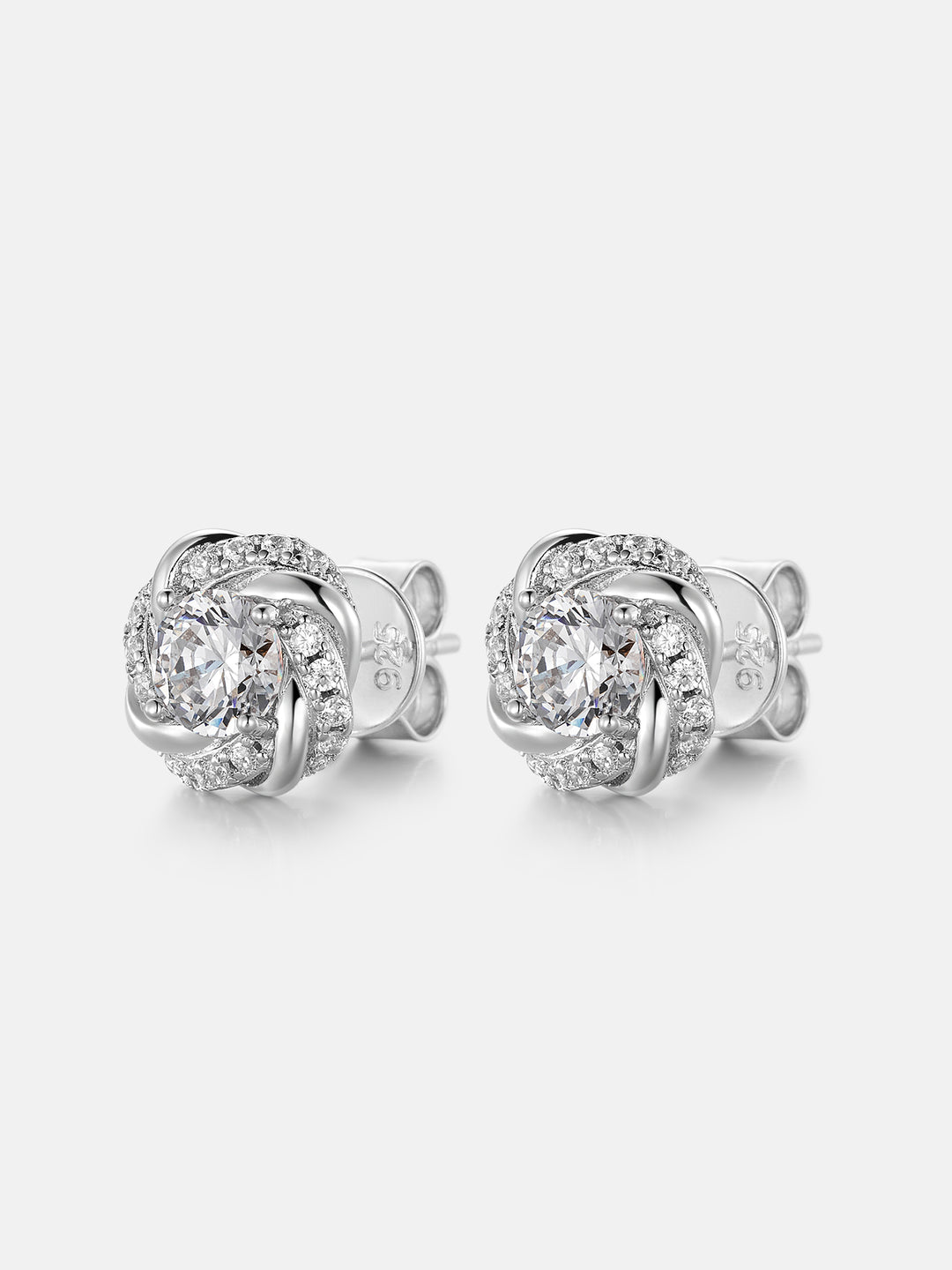 Petal Knot Cluster Moissanite Earrings