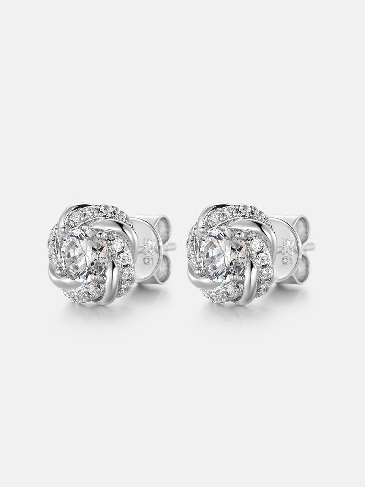 Petal Knot Cluster Moissanite Earrings
