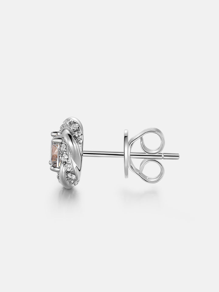 Petal Knot Cluster Moissanite Earrings