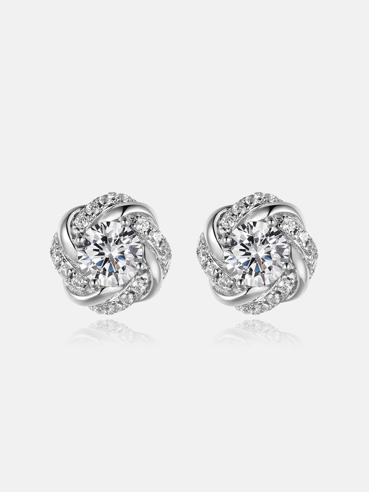 Petal Knot Cluster Moissanite Earrings