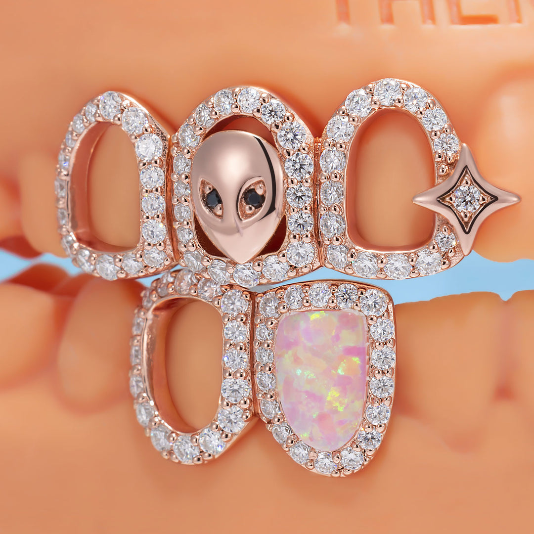"Pink Bloom" Opal Grillz