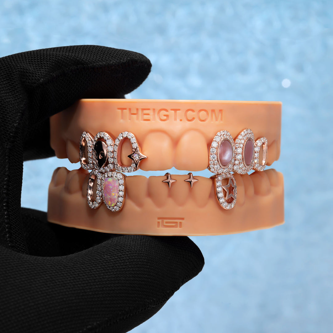 "Pink Bloom" Opal Grillz