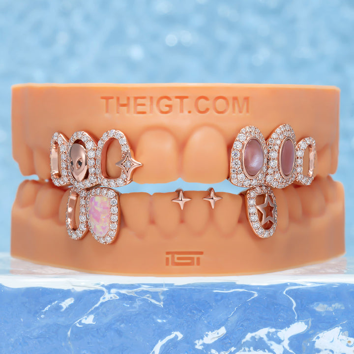 "Pink Bloom" Opal Grillz