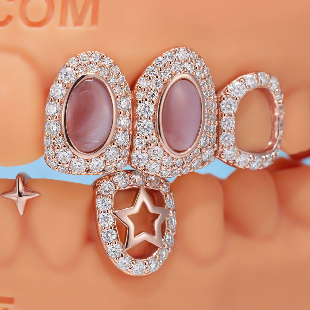 "Pink Bloom" Opal Grillz