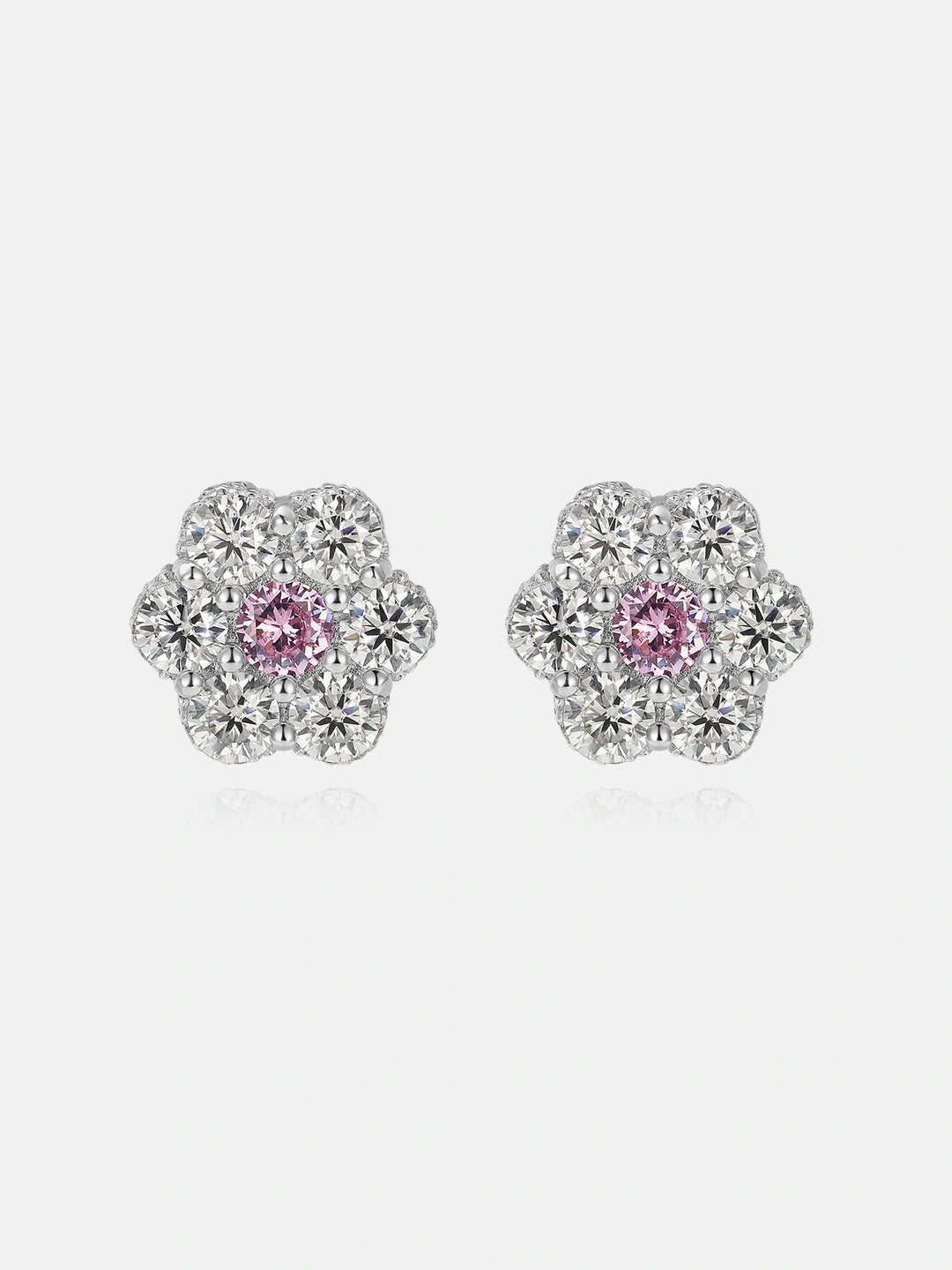 Colored Gem & Moissanite Cluster Hexagon Earrings-Total 2.4CT