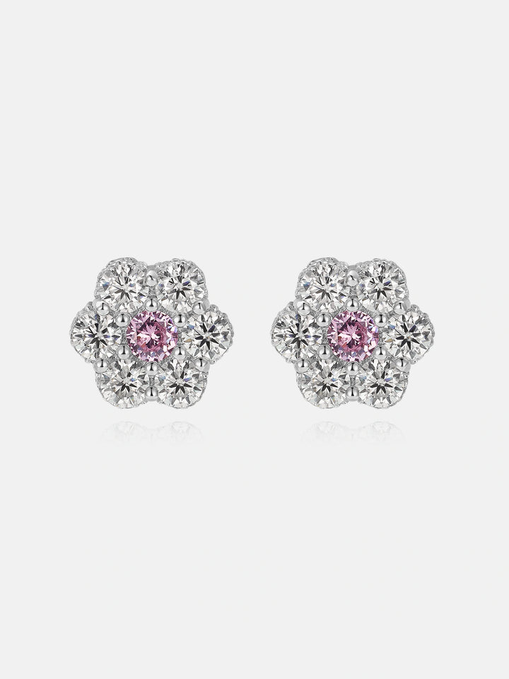 Colored Gem & Moissanite Cluster Hexagon Earrings-Total 2.4CT