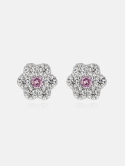 Colored Gem & Moissanite Cluster Hexagon Earrings-Total 2.4CT