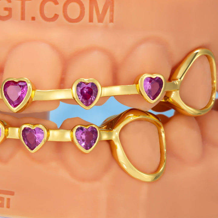 Pink Heart Brace Grillz