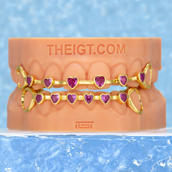 Pink Heart Brace Grillz