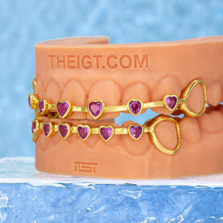 Pink Heart Brace Grillz