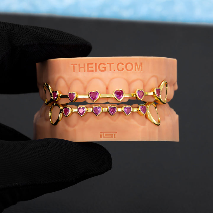 Pink Heart Brace Grillz