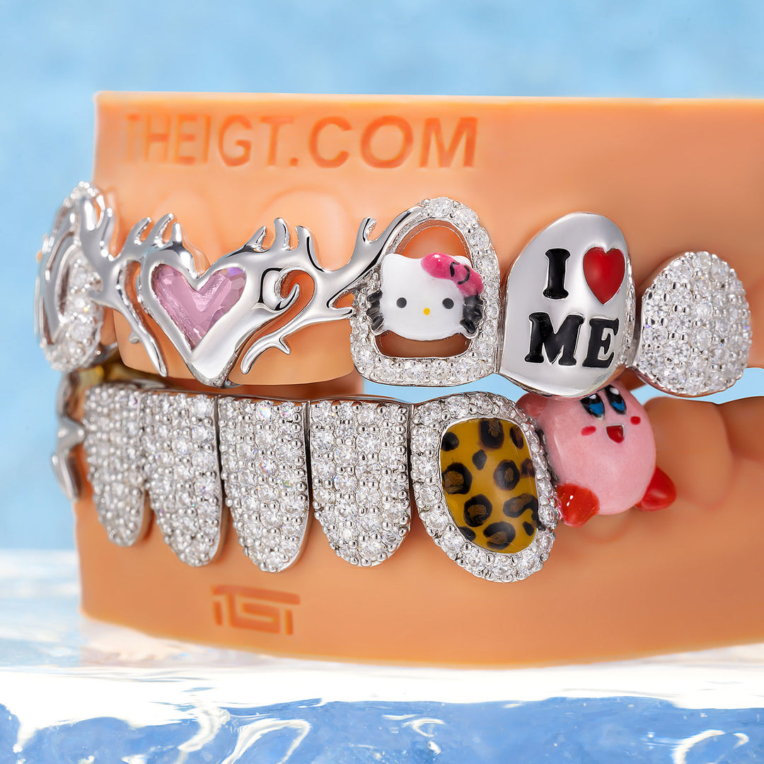 Pink Heart & Sunflower Grillz