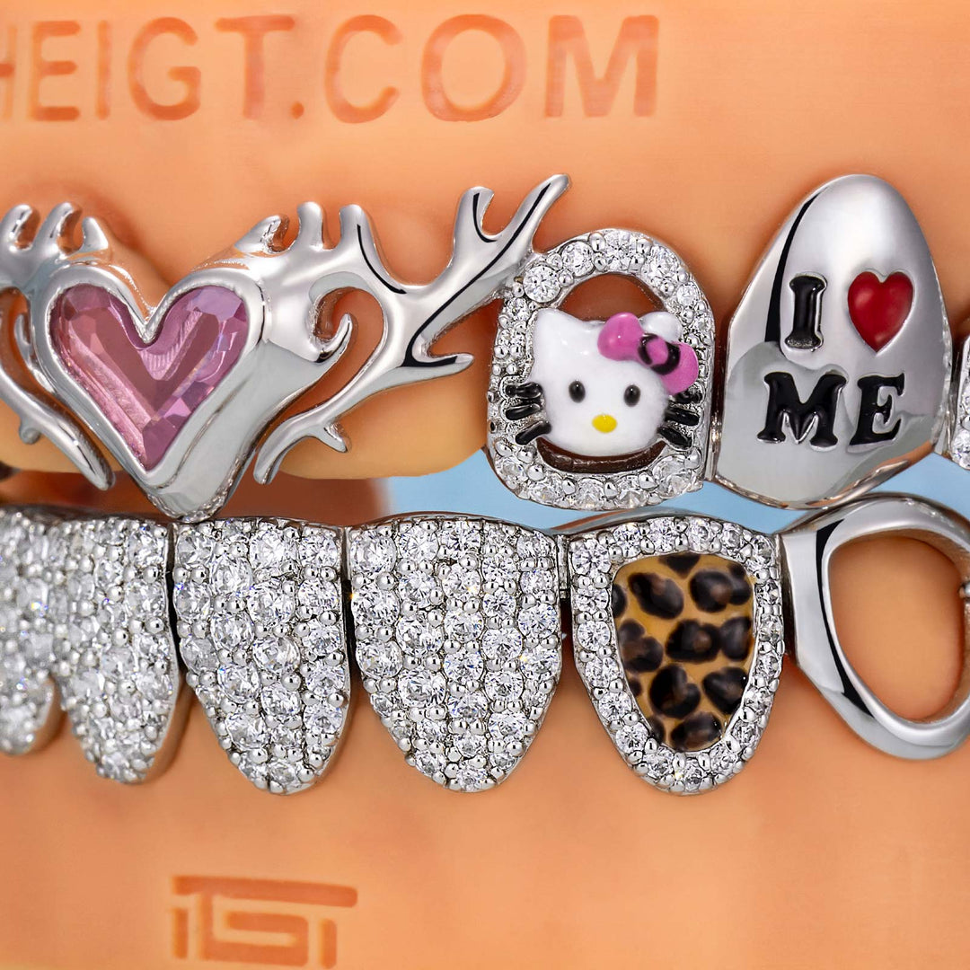 Pink Heart & Sunflower Grillz