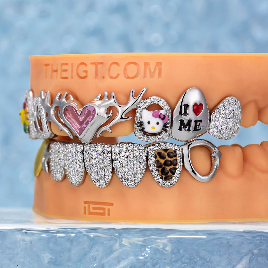 Pink Heart & Sunflower Grillz
