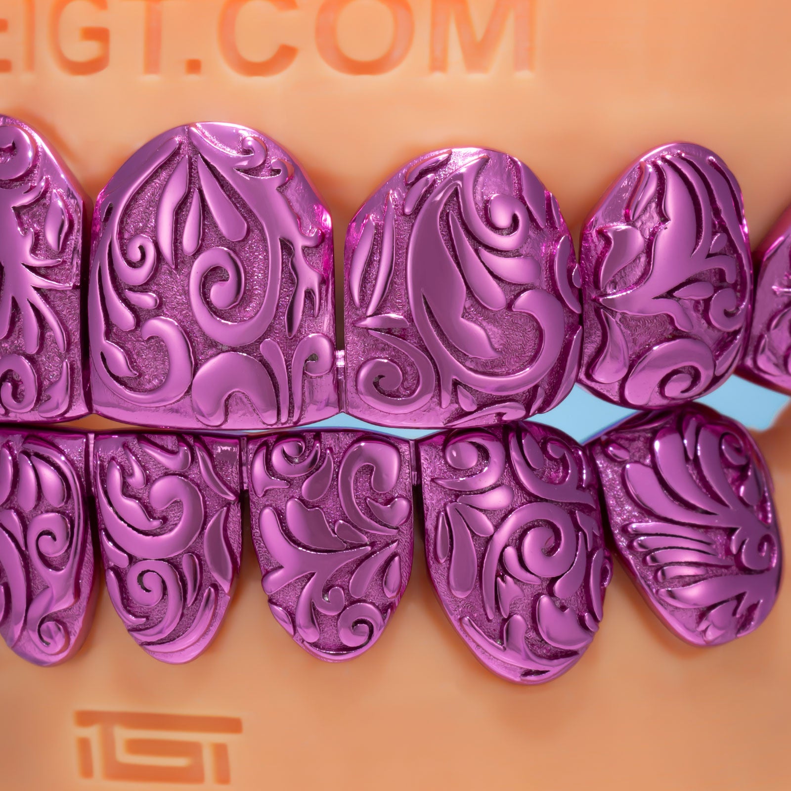 Pink Paisley Texture Custom Grillz